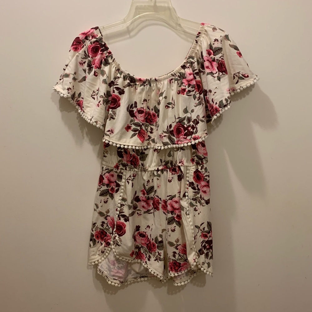 Rue 21 Off-Shoulder White Floral Romper